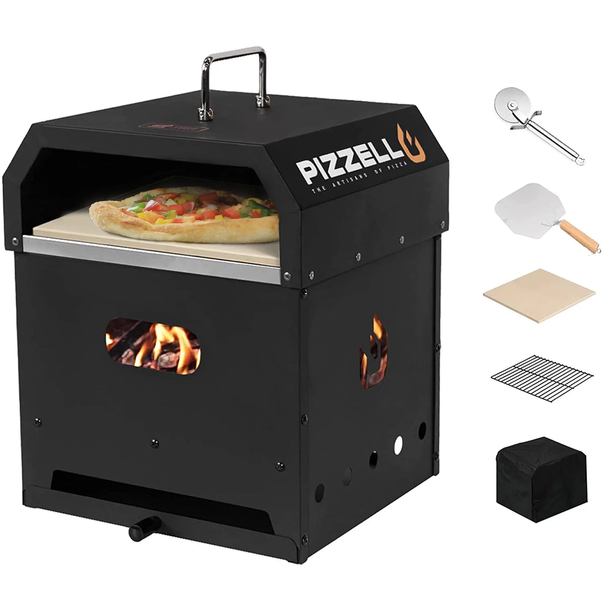 4 in 1 Wood Fired 12 inch Pizza Oven V4268