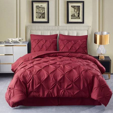 Red 8-Pieces California King Microfiber Bedding Set X15219