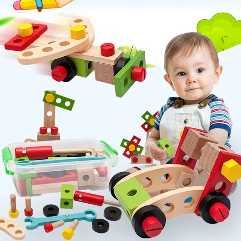 Wooden Construction Engineering Building Blocks Set D89818