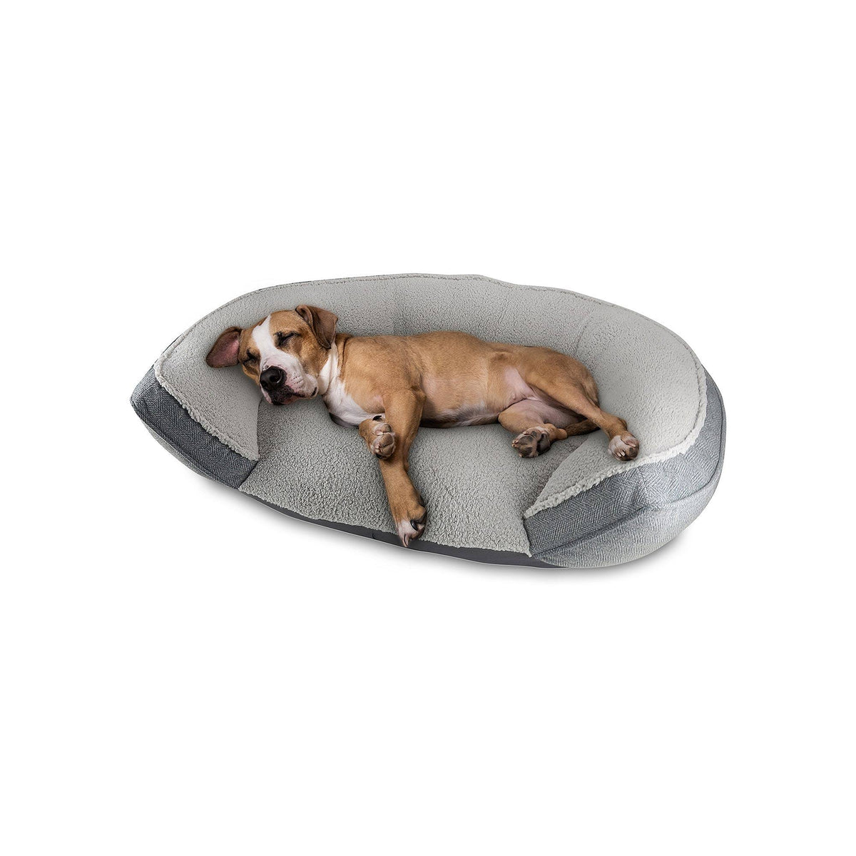 Gray Oval Dog Bed T157343