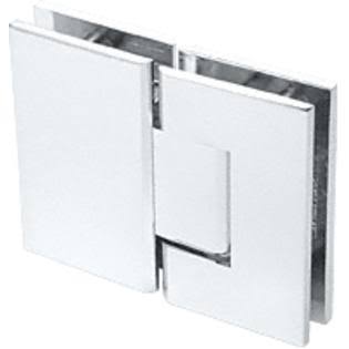 Satin Chrome 180 Degree Glass-to-Glass Hinge with 5 Degree Offset R10440