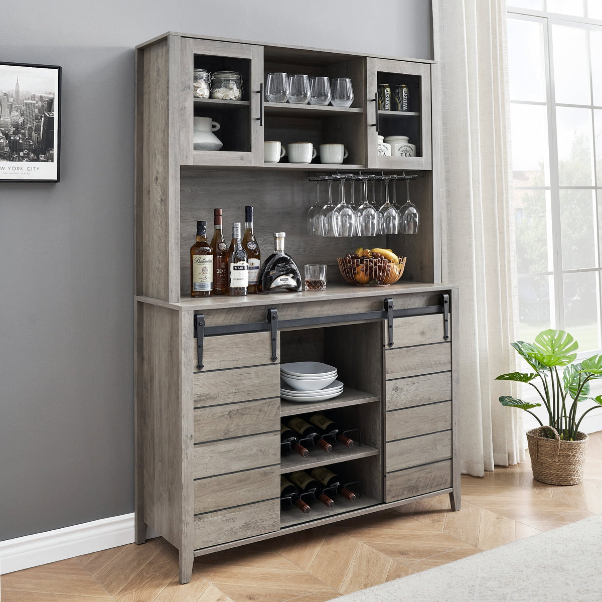 Wine Cabinet with Removable Side Cabinet Doors Q12429