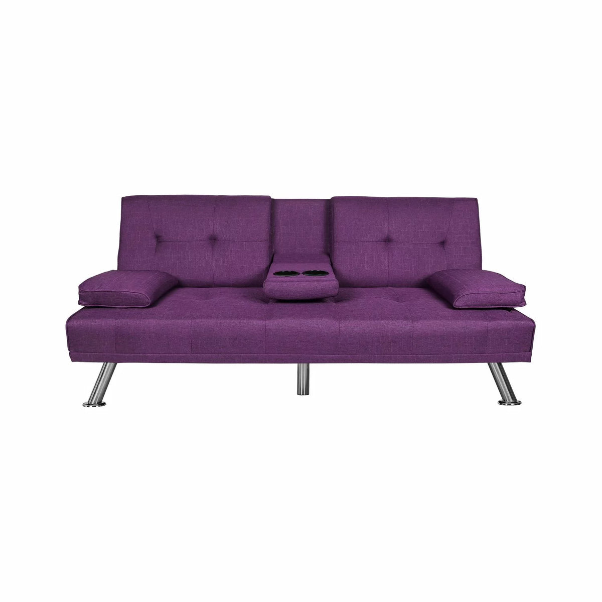 Twin 66.3" Tufted Convertible Sofa with 2 Cup Holders H70150