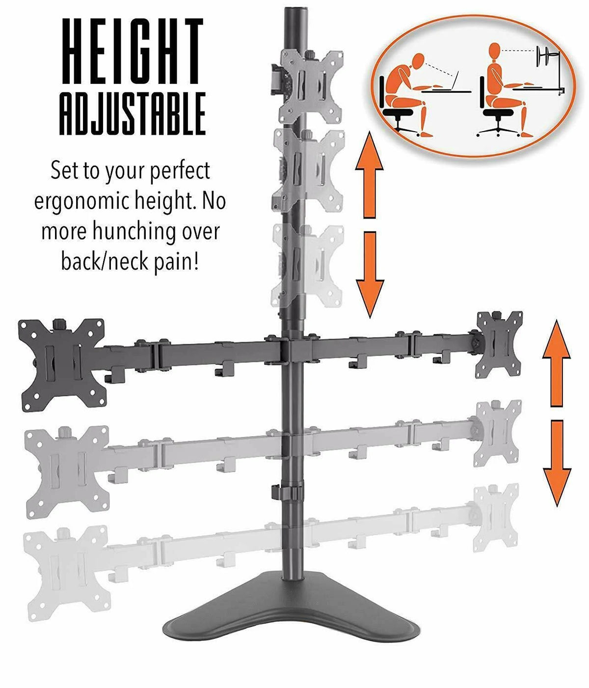 Three Arm Freestanding Monitor Mount H4634