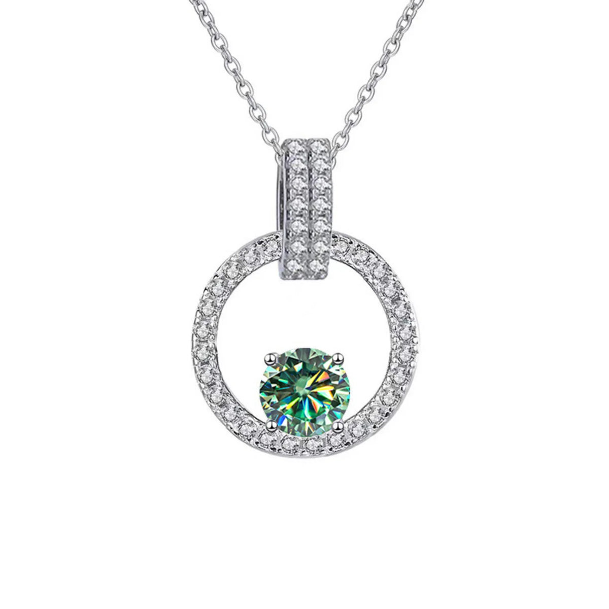 1CT Moissanite Pendant Necklace with Certificate O161354
