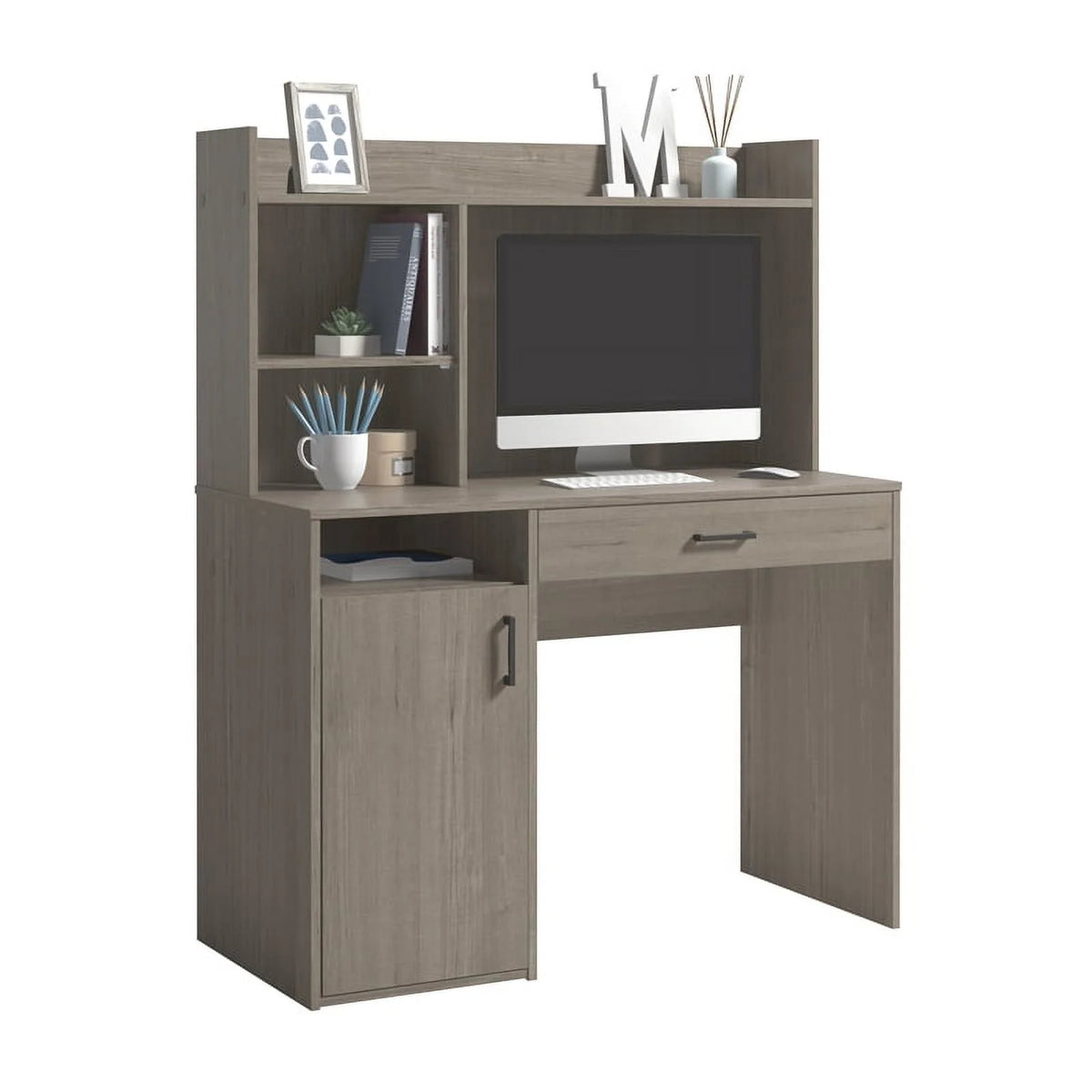 Engineered Wood Desk with Hutch T6175
