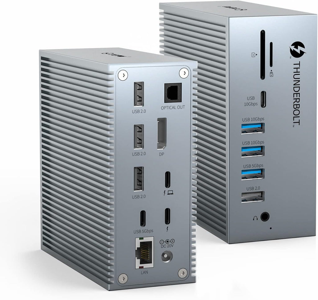 Thunderbolt 3 USB C Docking Station with 8K DP, 1 Gbps Ethernet, USB-A 10Gbps, USB-C 3.2, SD/TF, Audio, Optical Out I9287