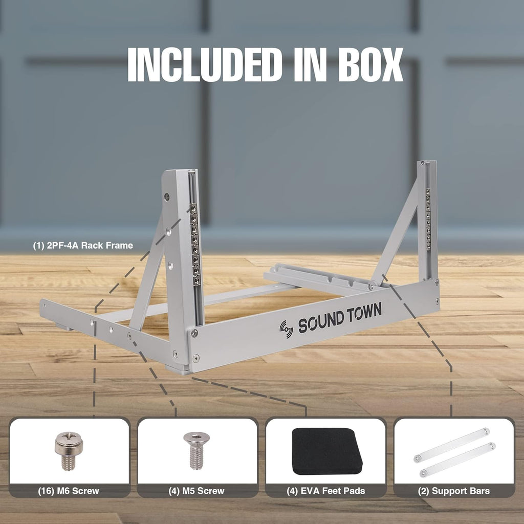 Aluminum 2-Post Desktop Open-Frame Rack F88244