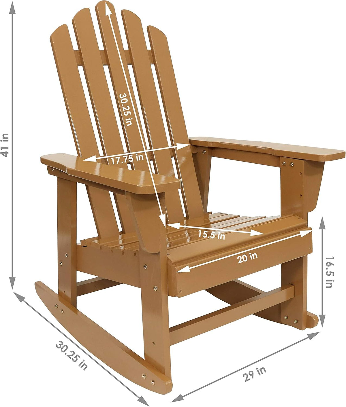 Adirondack Rocking Chair with Cedar Finish T7398