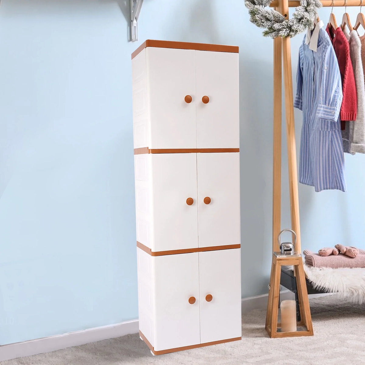 6 Shelf 6 Door Plastic Storage Cabinet I828224