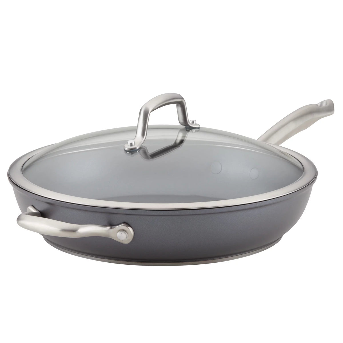 12" Hard-Anodized Nonstick Deep Frying Pan with Lid A9302
