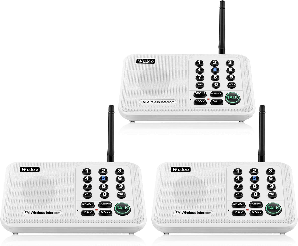 White 3 Pack Wireless Intercom System Z38074