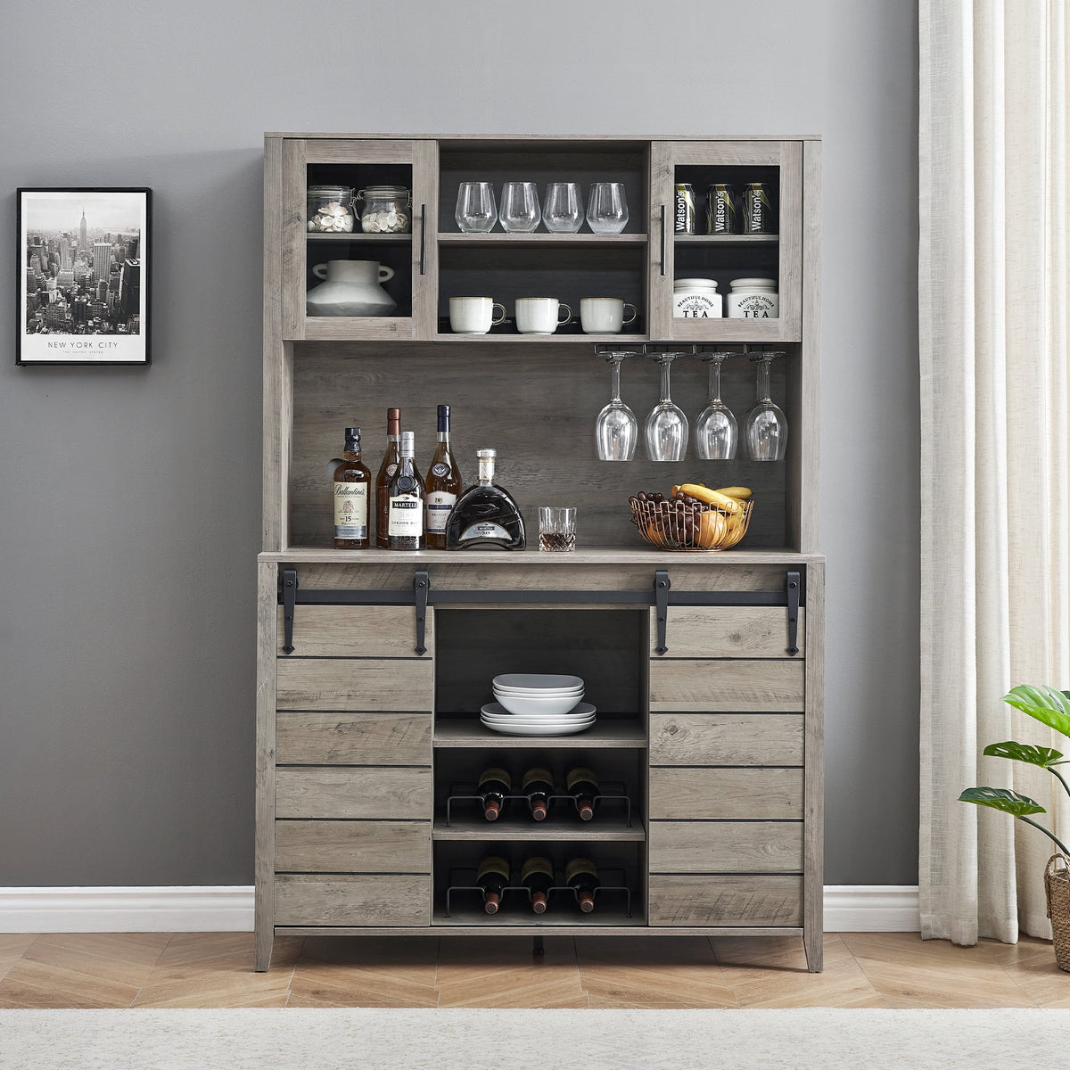 Wine Cabinet with Removable Side Cabinet Doors Q12429