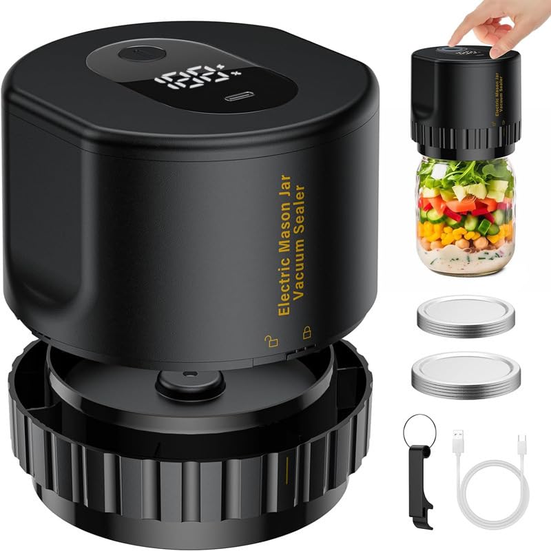 Black Electric Mason Jar Vacuum Sealer K2507