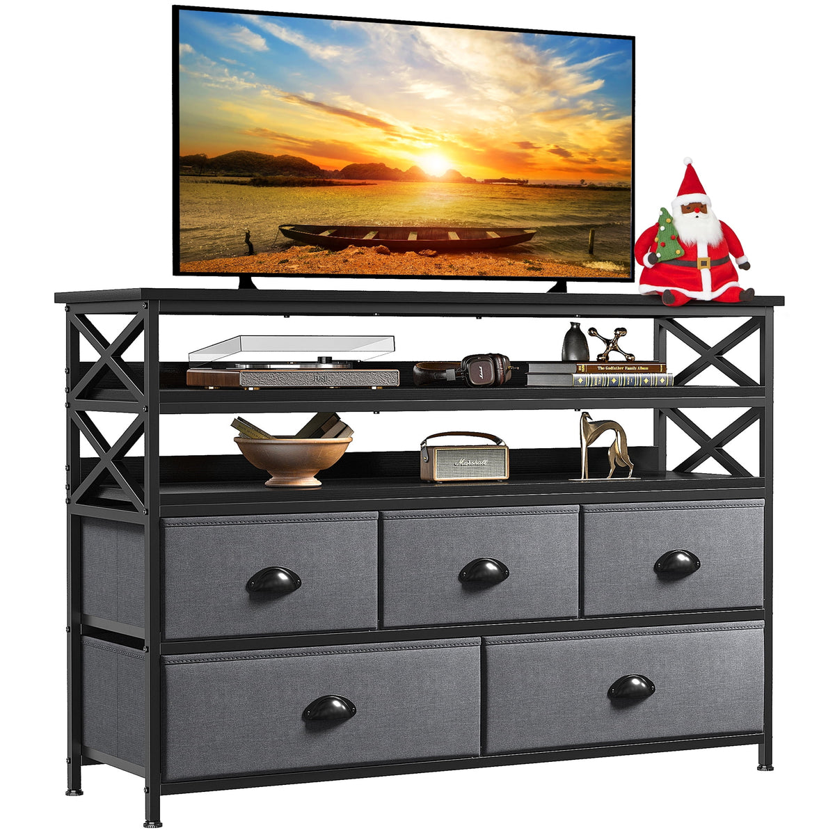 Rustic Brown 5 Drawer Dresser TV Stand A36186