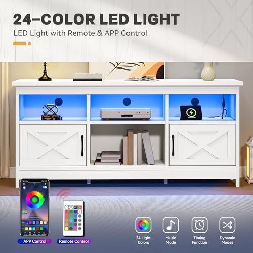 Black TV Stand with Storage Cabinets C5259