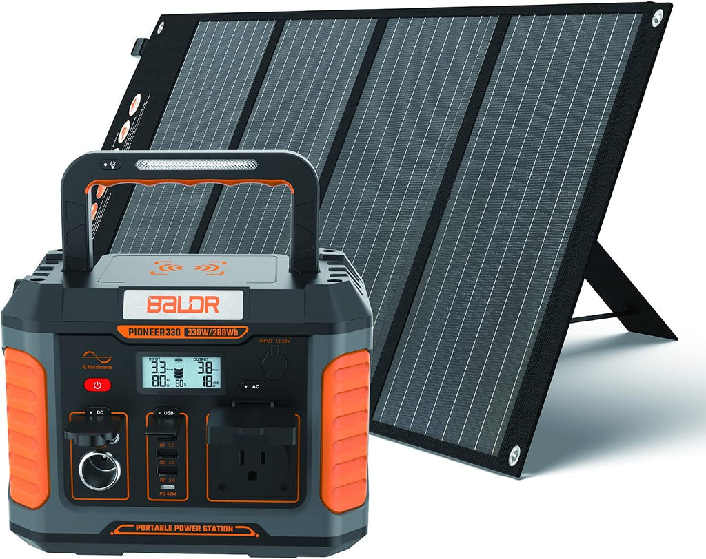 Portable Power Station 330W 288Wh Lithium Battery Solar Generator with Pure Sine Wave Inverter T118566