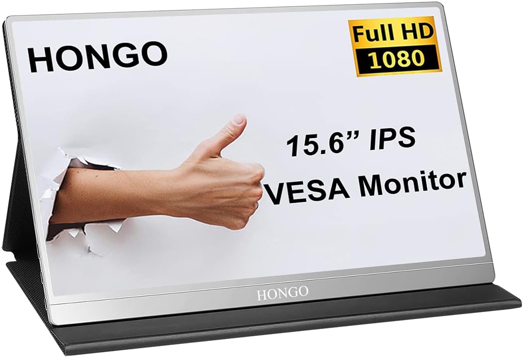 Portable Monitor 15.6” FHD 1080P IPS Screen HDMI USB C Monitor with Foldable Case U832056