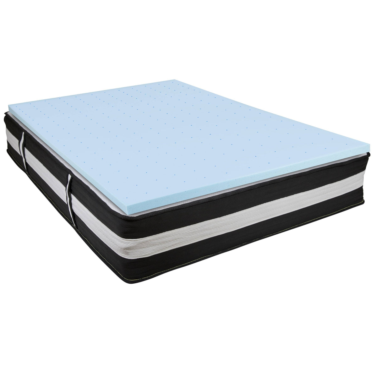 Full Size Gel Memory Foam Mattress Topper Bundle C735