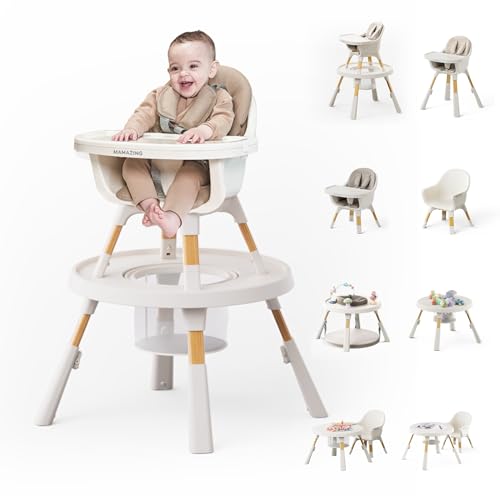 8 in 1 Convertible Highchair with Removable Tray, Khaki A75273