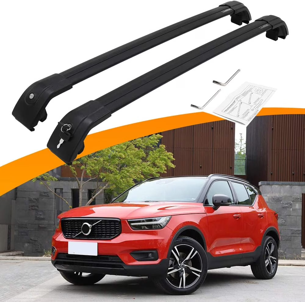 Black Adjustable Roof Rack Luggage Holder F77849