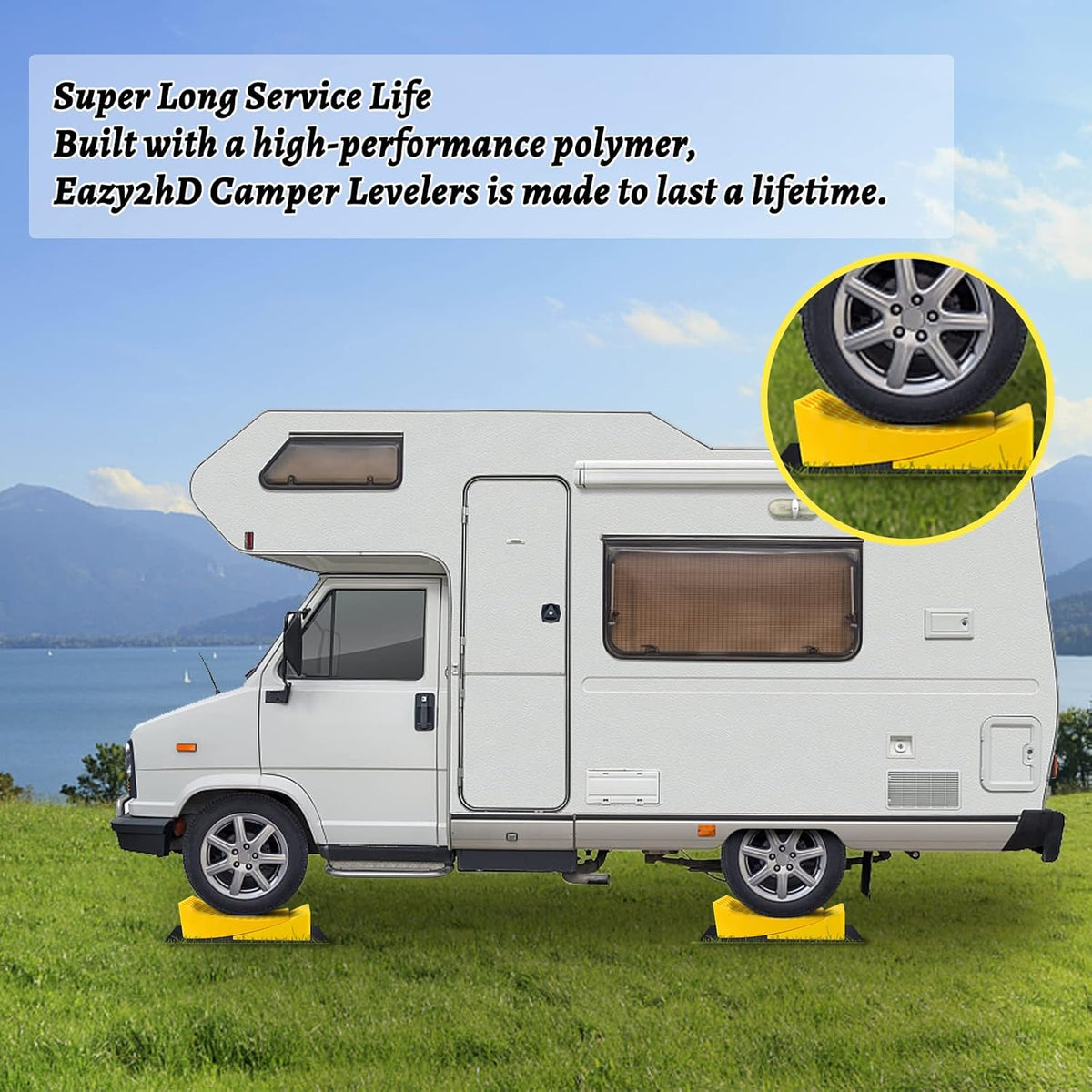 2 Pack Camper Leveler with Chocks and Rubber Grip Mats B93528