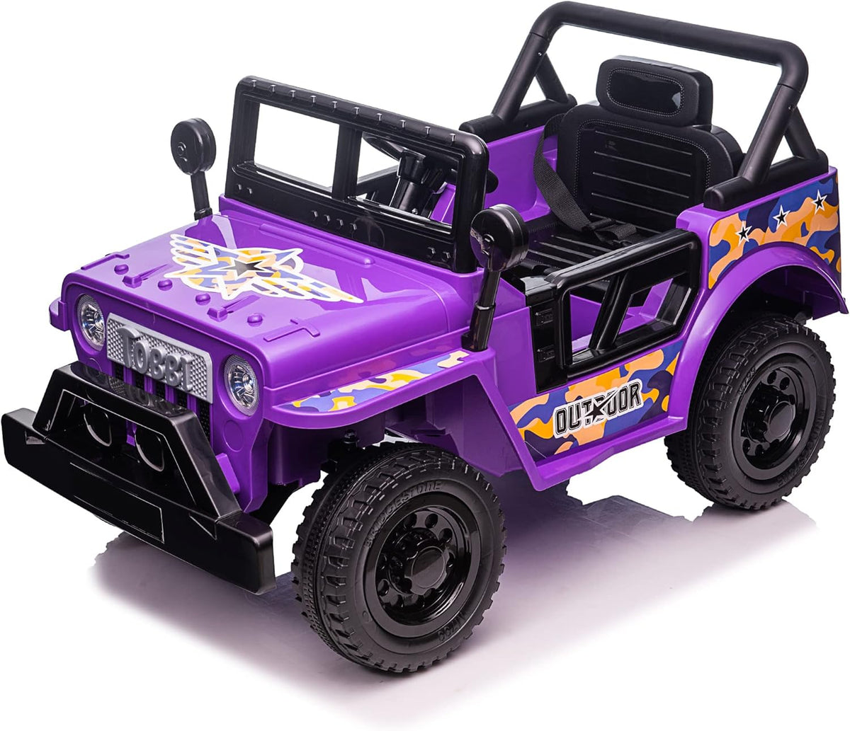 Purple and Black 12V Kids Ride On Truck Car with LED Lights I418876