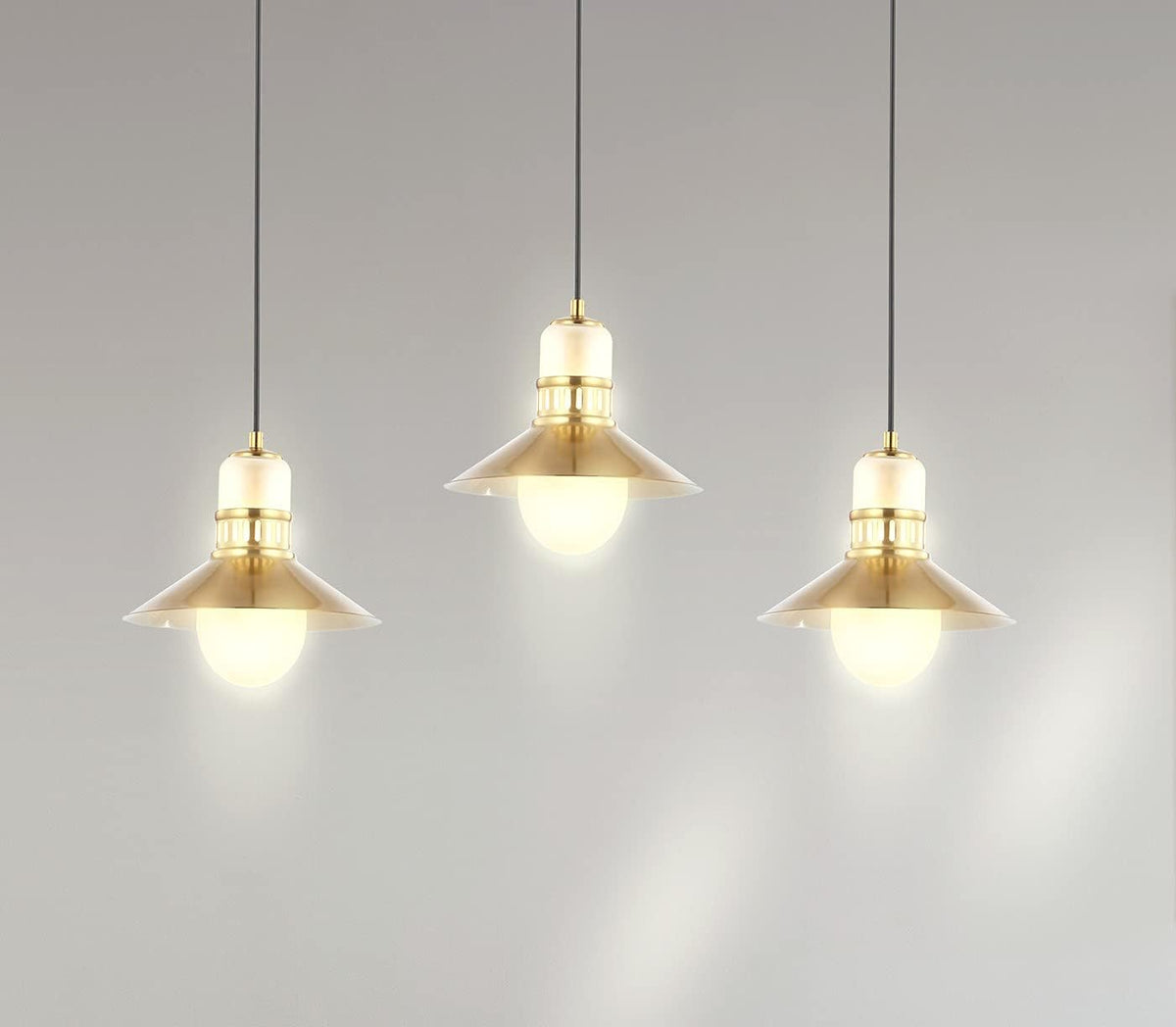 3-Light Adjustable Iron Glass LED Pendant Y30277