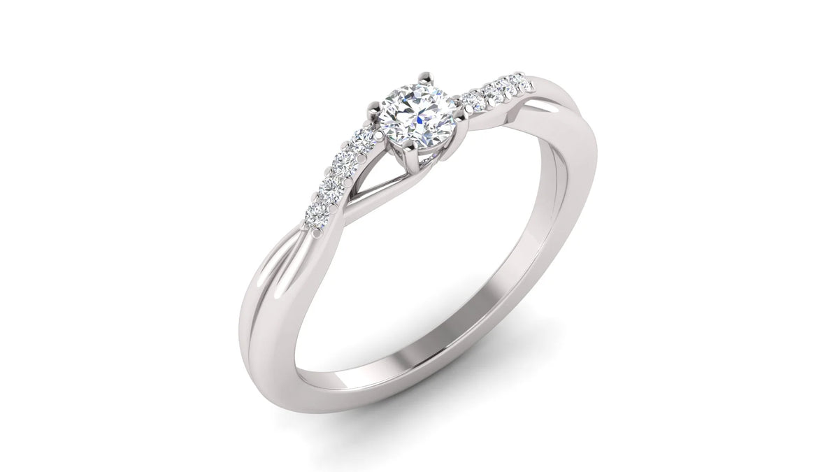 10k White Gold Diamond Halo Engagement Ring W54352