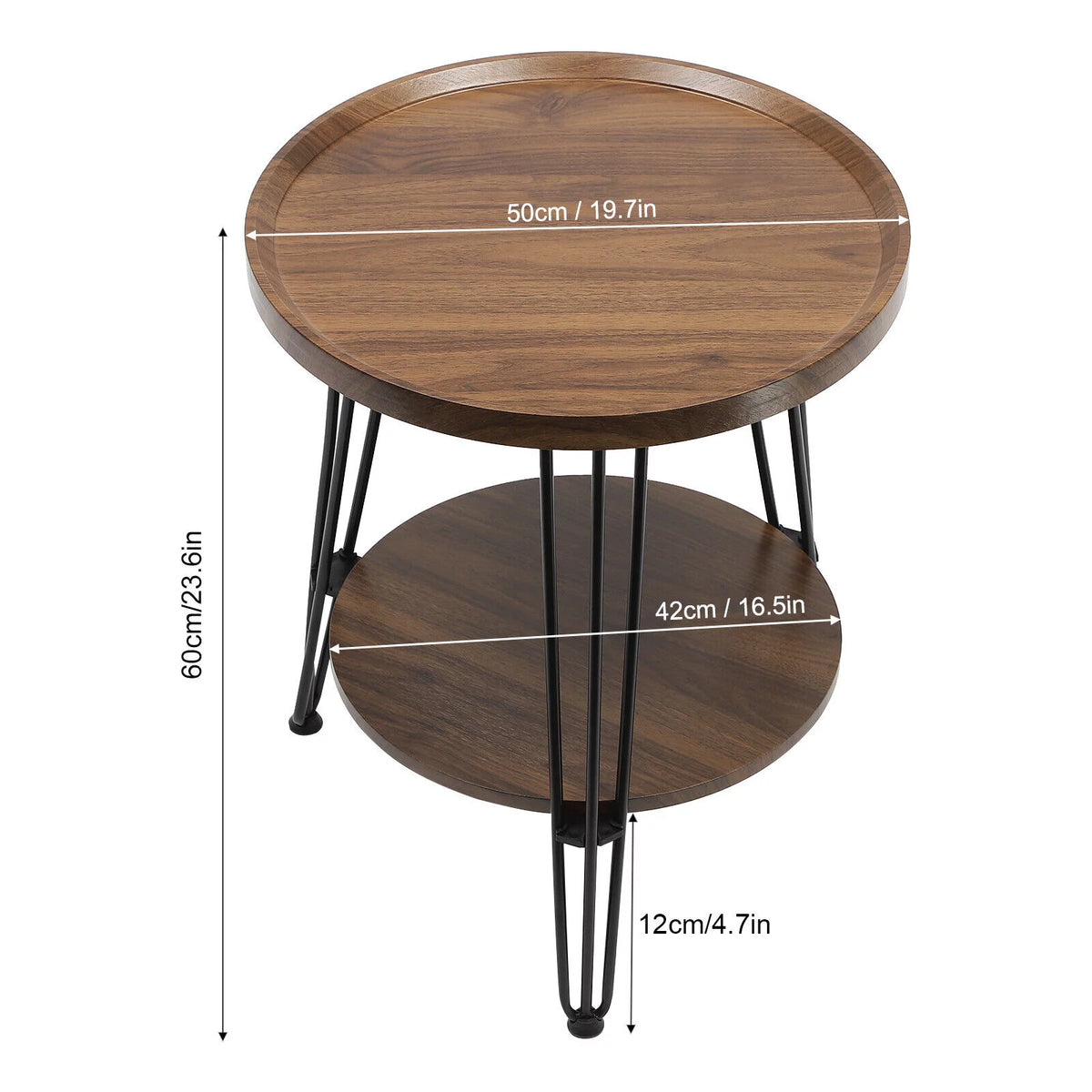 Round End Table with Storage Shelf W880703