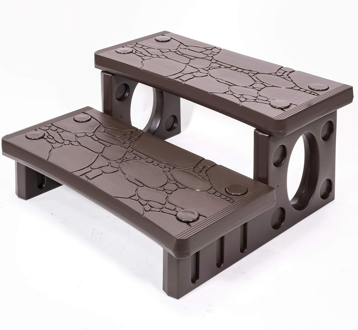 Gray Pack of 2 Multi Purpose 2-Step Deck Lightweight Sided Spa Hot Tub Pool RV Campers Q14123