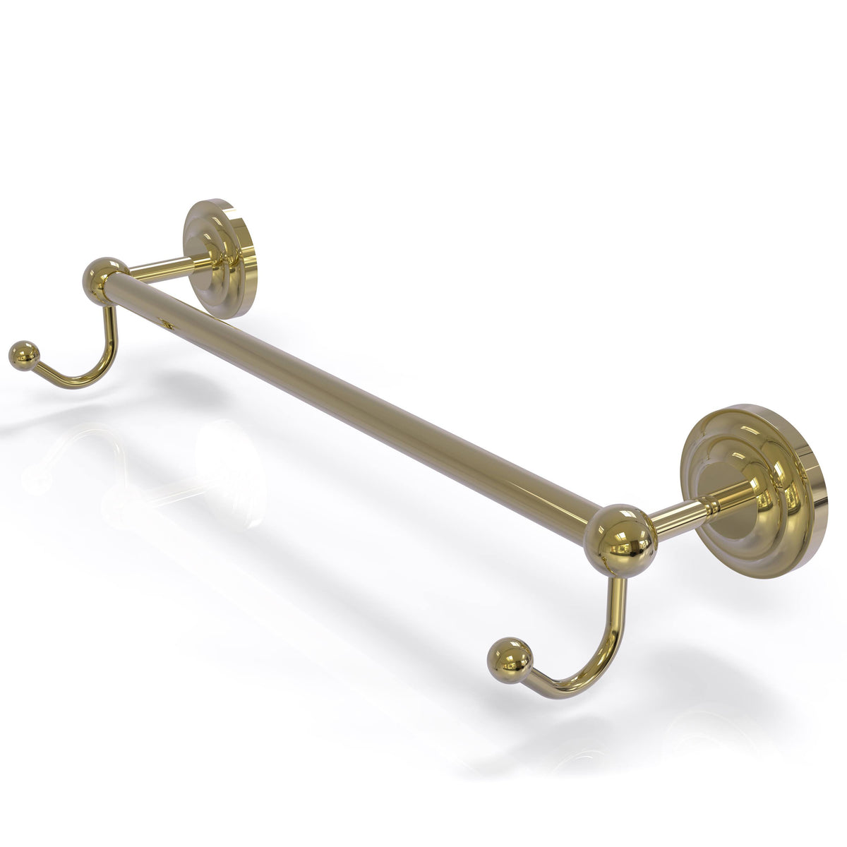 Satin Nickel 24 inch Towel Bar with Integrated Hooks M258