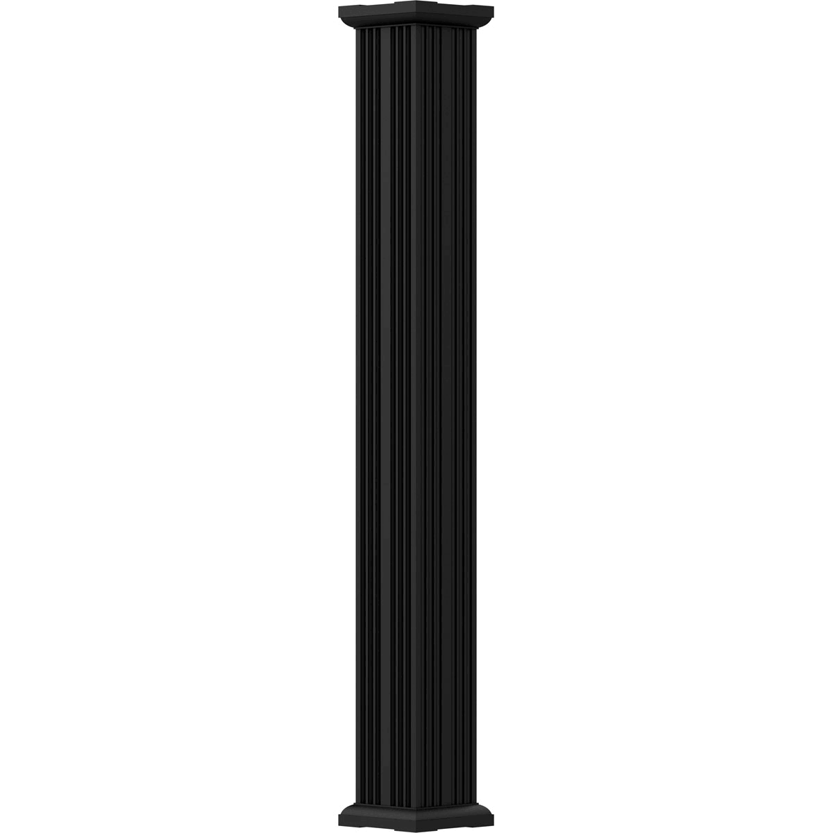 8x22 x 10& Endura-Aluminum Column, Square Shaft, Non-Tapered, Fluted, Textured Black Finish w/ Capi B502083