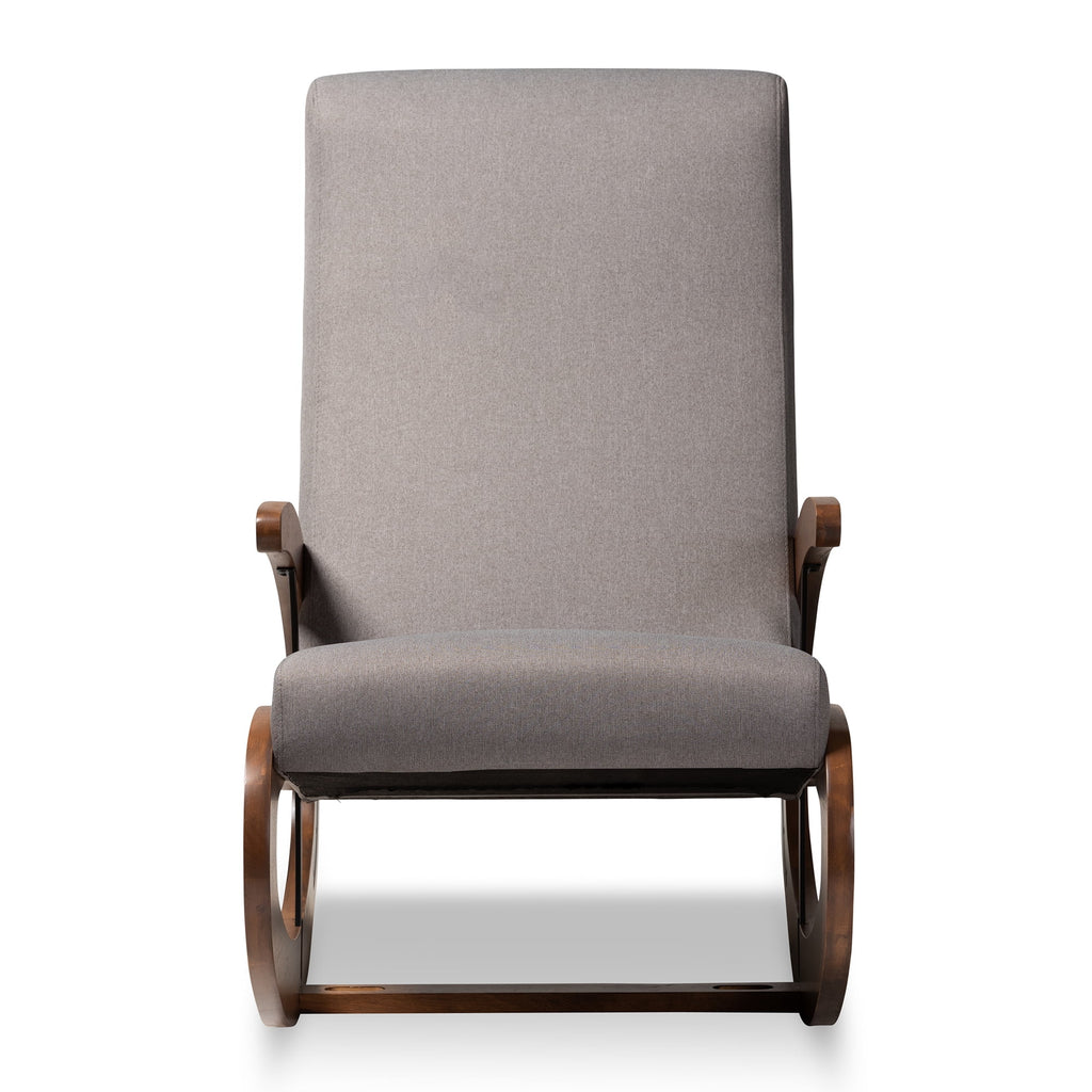 Gray Fabric Upholstered Wood Rocking Chair T27797