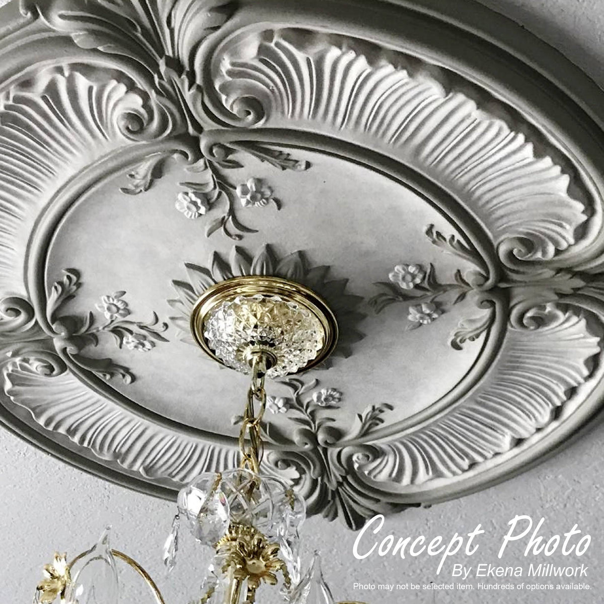 Hand-Painted Brass Ceiling Medallion E8494