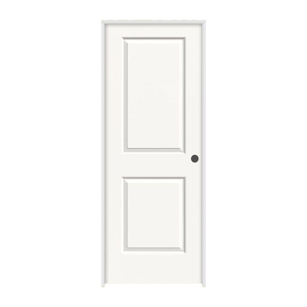 36 in. x 80 in. White Painted Left-Hand Solid Core Single Prehung Interior Door U35077