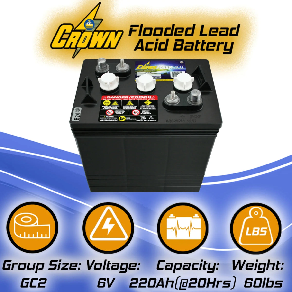 6V 240AH Deep Cycle Battery H9253