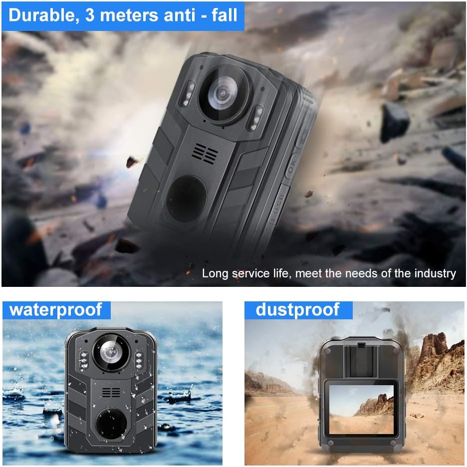 1296P HD Body Camera with 2 Inch Display, 32GB Memory V8006