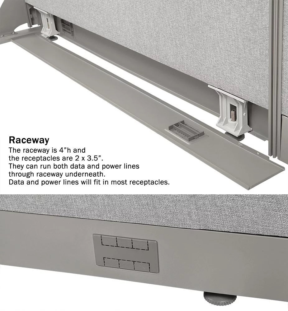 L-Shaped Freestanding Office Partition 78D x 90W x 48H B1521