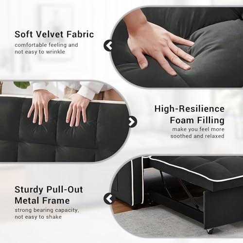 Pink 3 in 1 Convertible Sofa Bed with Storage X465