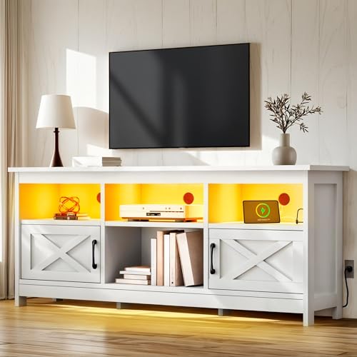 Black TV Stand with Storage Cabinets C5259