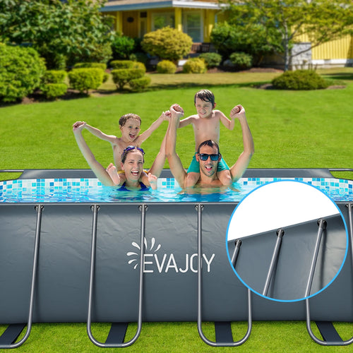 14' x 7' x 48" Rectangle Metal Frame Above Ground Swimming Pool Q300