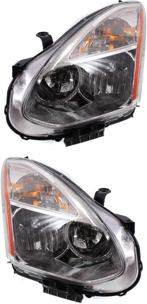 Pair Headlights for 2008 Nissan Rogue Driver and Passenger Side Halogen J245