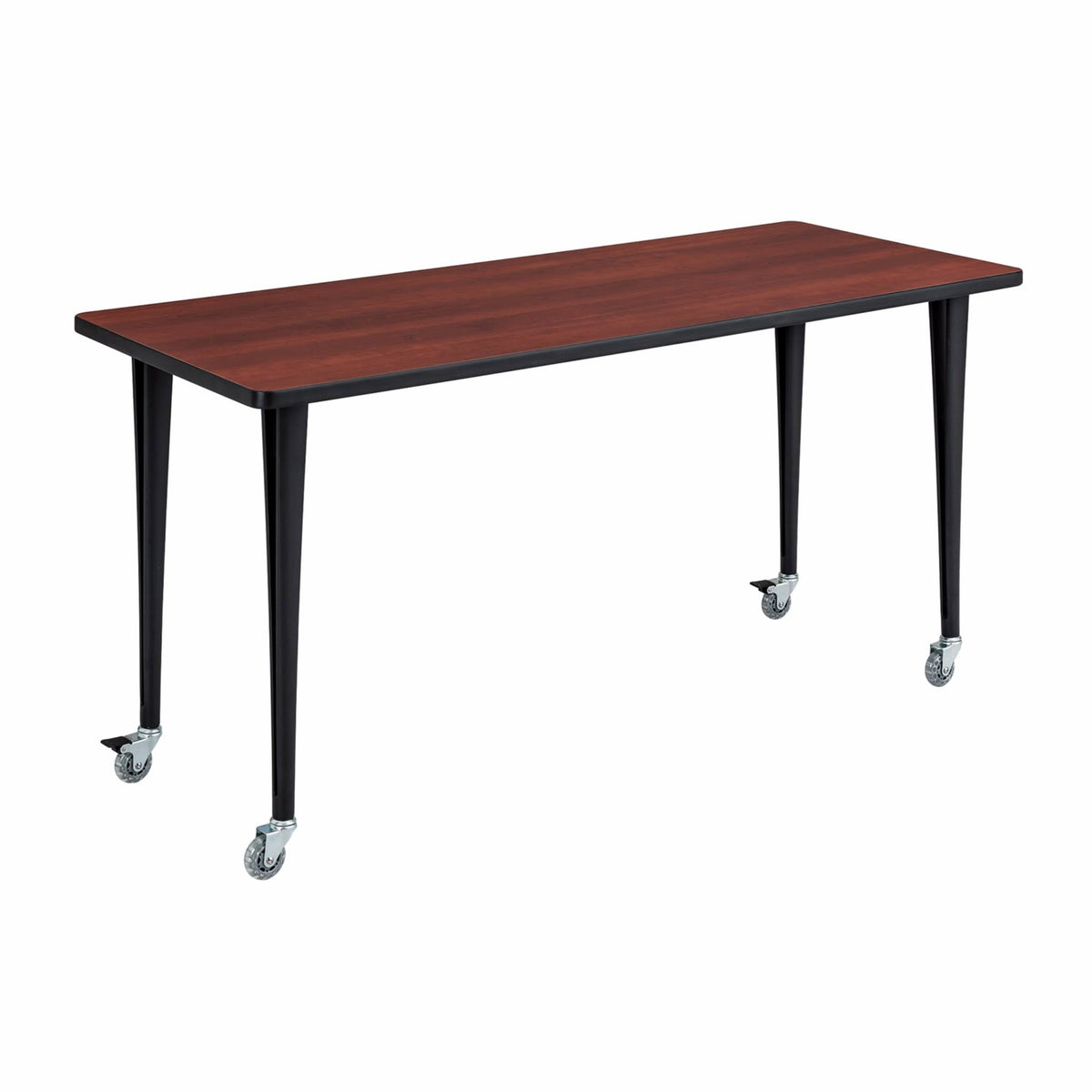 Cherry Black Post Leg Table with Casters K3523