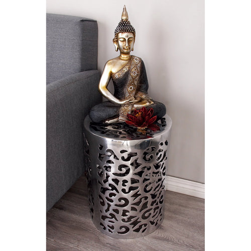 13" x 18" Silver Aluminum Accent Table T79002