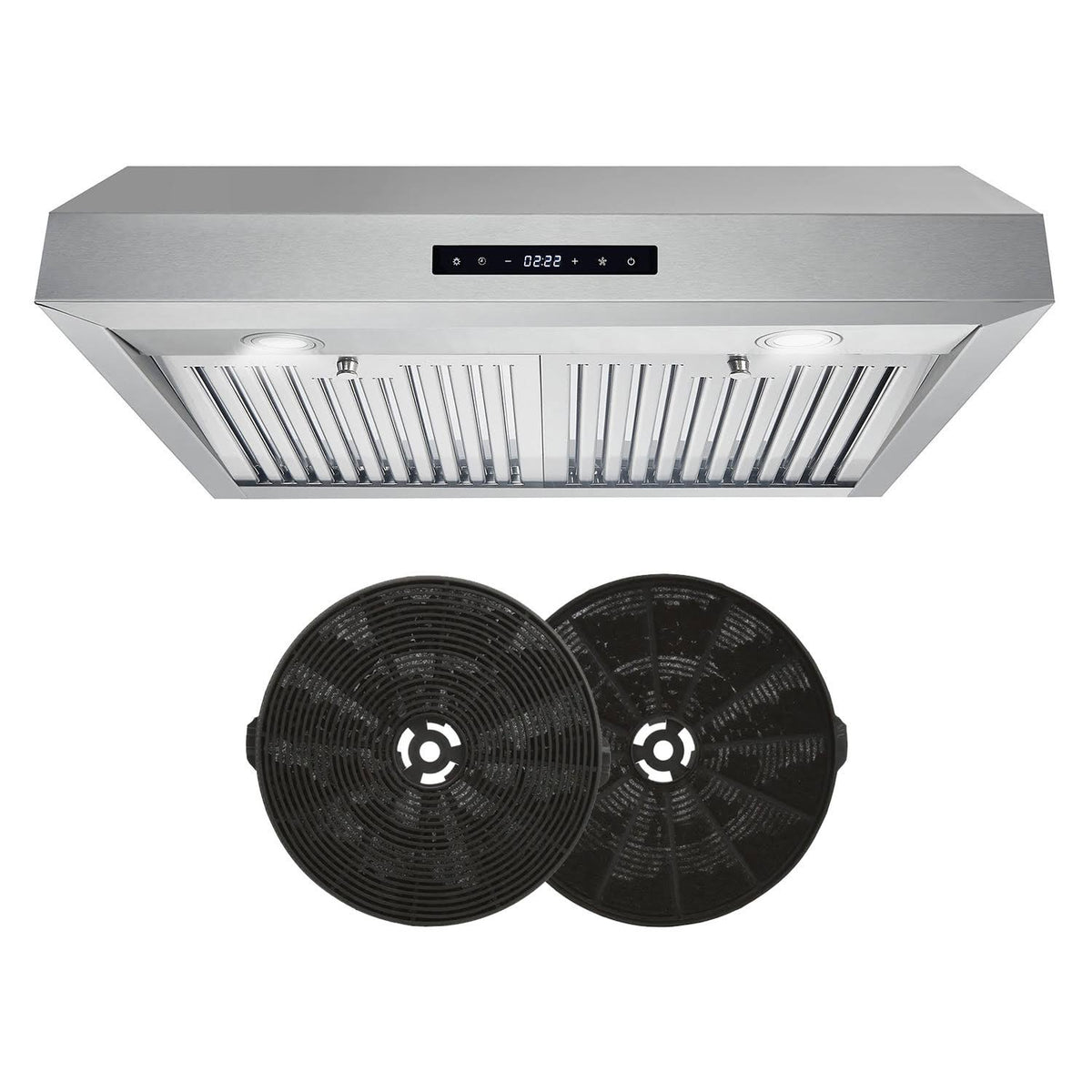 30-in Ductless Stainless Steel Undercabinet Range Hood with Charcoal Filter E2587