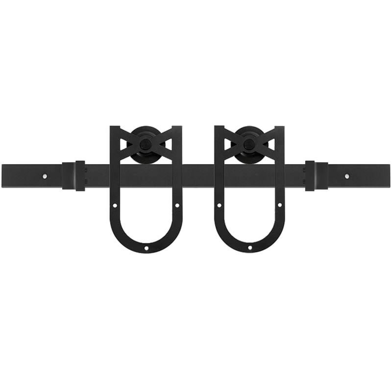 96x22 Black Barn Door Hardware Kit C490