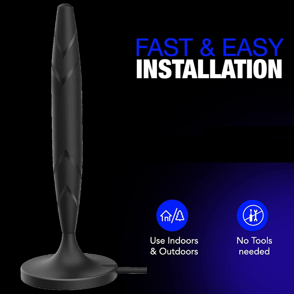 Amplified TV Antenna with 20 ft Coaxial Cable N787
