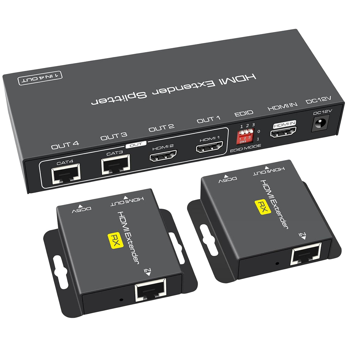 HDMI Extender Splitter 1 in 2 Out Over Cat5e/6 Ethernet 1080p Pack of 2 I82997