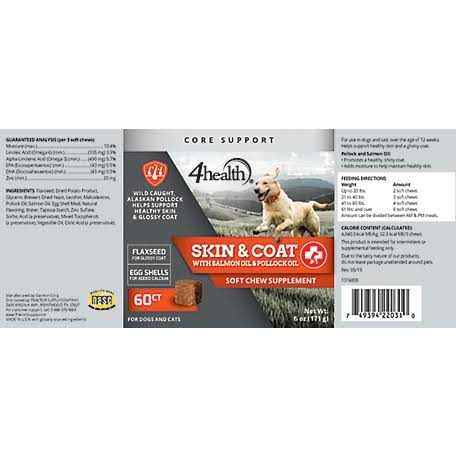 Salmon and Pollock Oil Skin and Coat Supplement for Dogs X46622